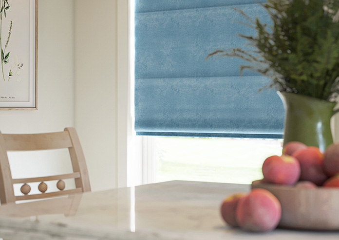 Florence Faux Suede, Cloud Blue - Twist&Fit Roman Blind - Image 5